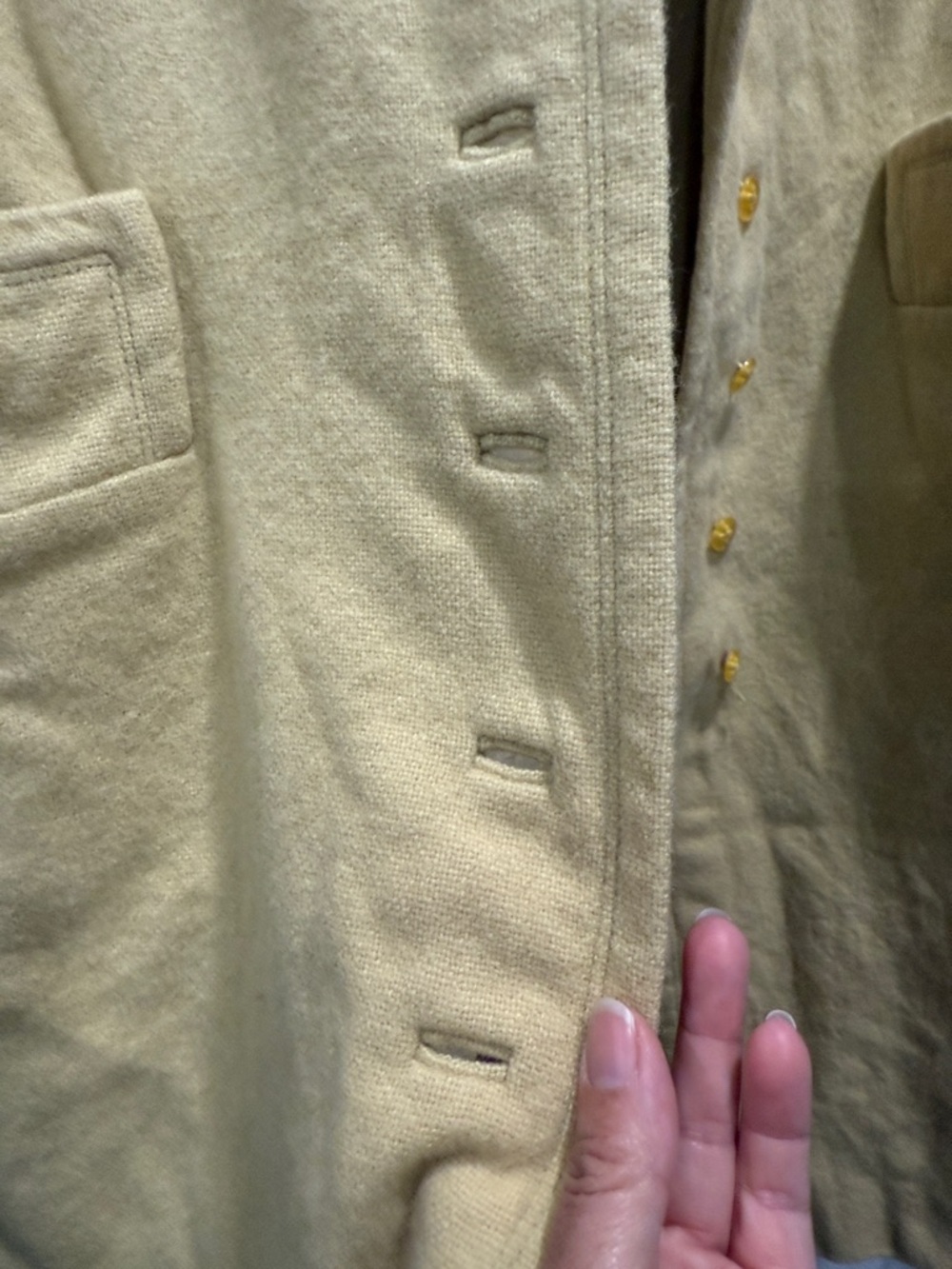Vintage Classic Pastel Yellow Women's Wool Coat - Picture 7 of 7